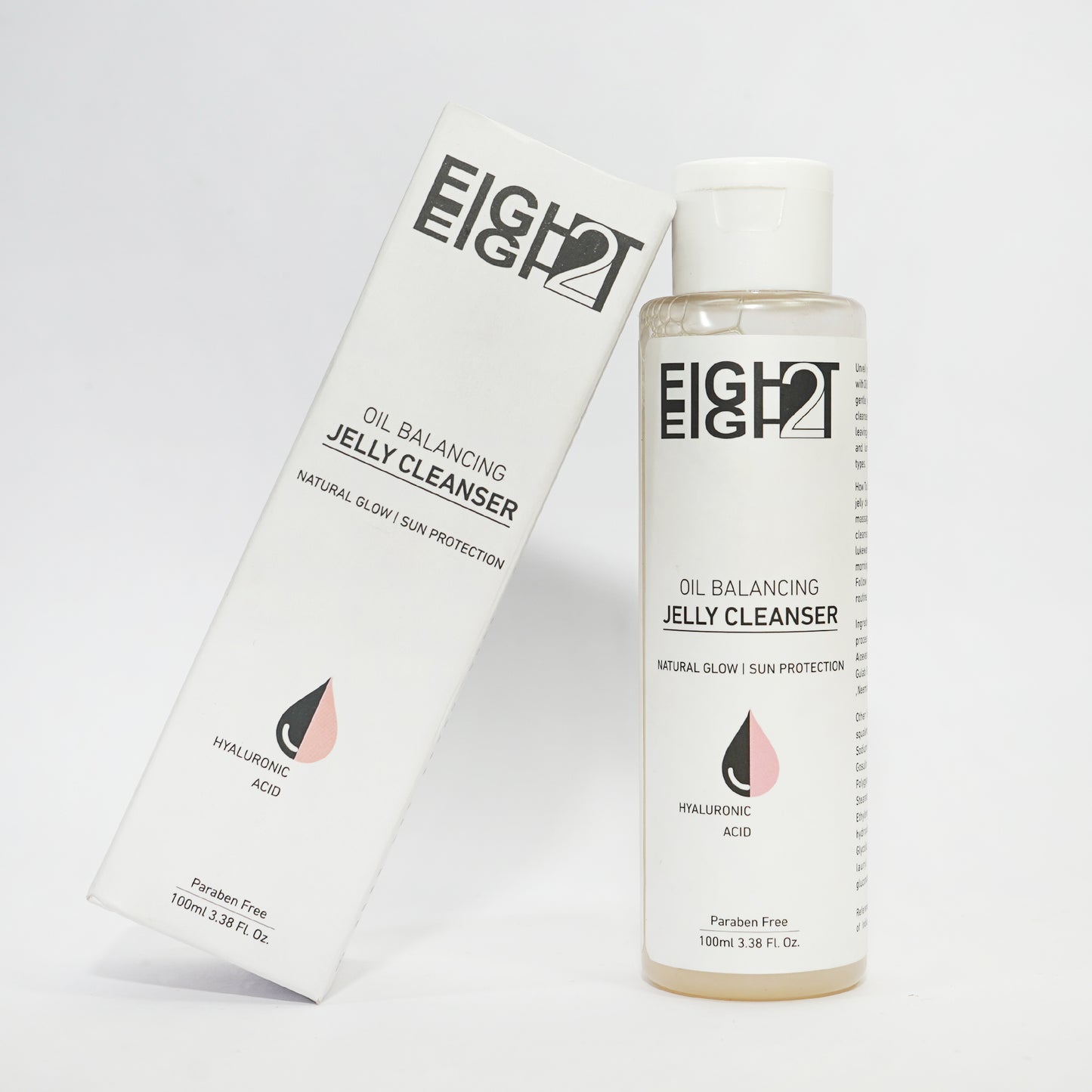 EIGHT2EIGHT | Jelly Cleanser | Oil Balancing | Natural Glow | Face Cleanser | Sun Protection | Hyaluronic Acid with Paraben Free | All Skin Types, 100 ML